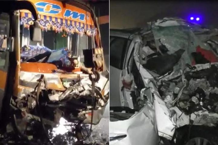 9 killed more than 30 injured in car and bus collision in gujarats navsari horrific road accident in