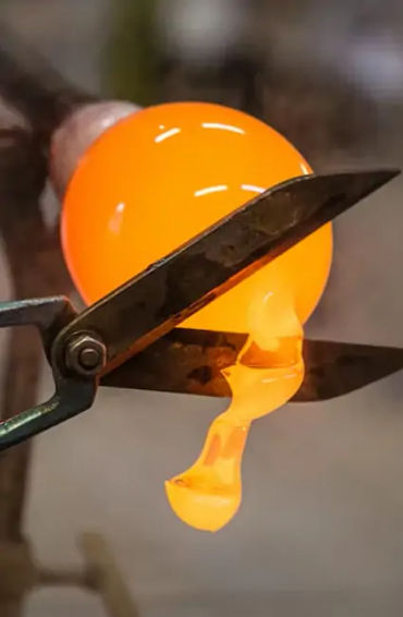 Glass, sand, lime, soda, ash, high temperature