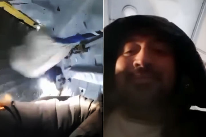 The door of the plane opened in mid-air, when the luggage started falling, there was chaos.