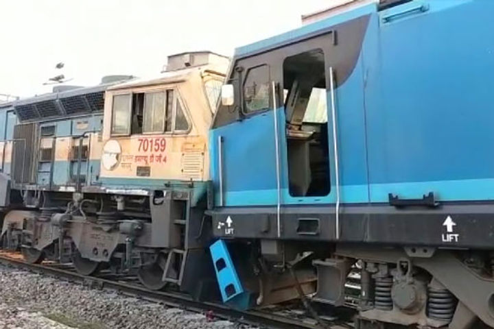 two freight trains collided in sultanpur a dozen coaches derailed