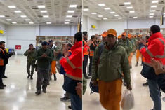 NDRF personnel were warmly welcomed at Adana Airpot 