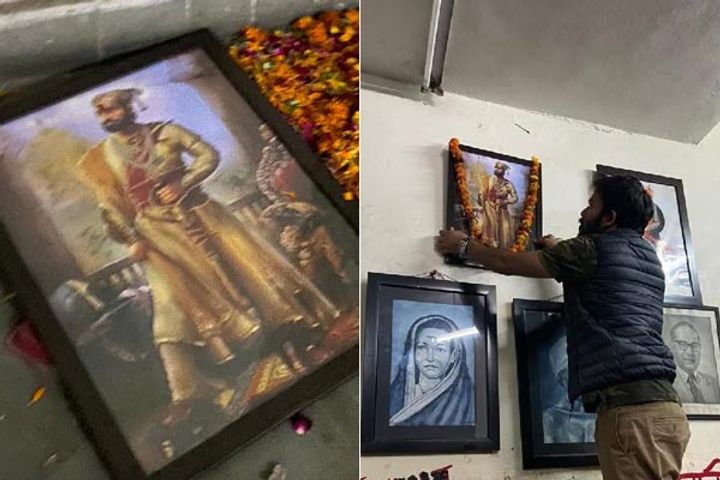 uproar in jnu over chhatrapati shivaji issue abvp accuses left students