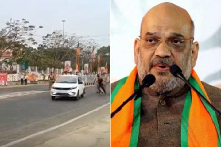 amit shahs security lapses an unknown car entered the convoy