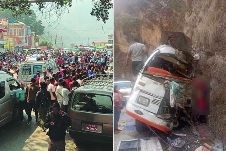 Bus collides with hill in Nepal's Sindhuli, 6 people killed