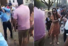 female tourist thrashes guard with slippers in goa alleges indecency video viral