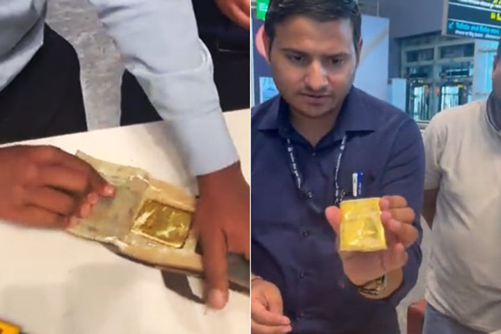 gold recovered from the slippers of a passenger who arrived in bangalore from bangkok