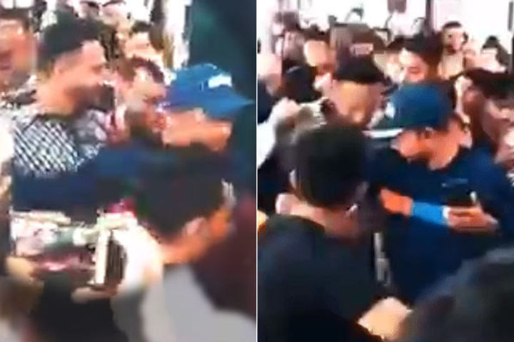 fans misbehave with shakib al hasan for selfie