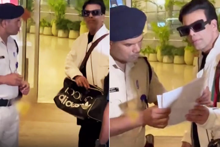 karan johar was going inside without checking the ticket was stopped by the security at the airport