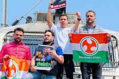 demonstration in support of rahul gandhi attempt to stop shatabdi train in chandigarh