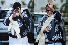 Big B recovering from injury bandaged his hand but still met fans