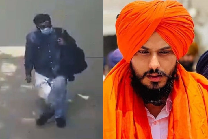 amritpal seen without turban in cctv absconding since 11 days
