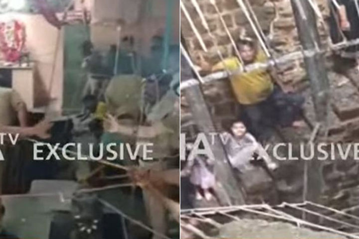stepwell roof caved in temple in indore 25 people fell 40 feet 18 were saved