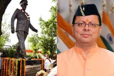 Uttarakhand CM Dhami unveiled the statue of the countrys first CDS General Bipin Rawat