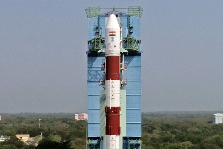 launching of pslv c55 today 57th flight of pslv