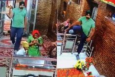 a man entered the gurudwara wearing shoes beat up the reciter then people did this