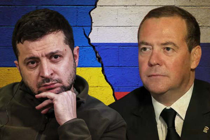 Dmitry Medvedev and Volodymyr Zelensky