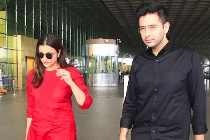Parineeti Raghav seen together at Mumbai airport left for Delhi amidst news of engagement