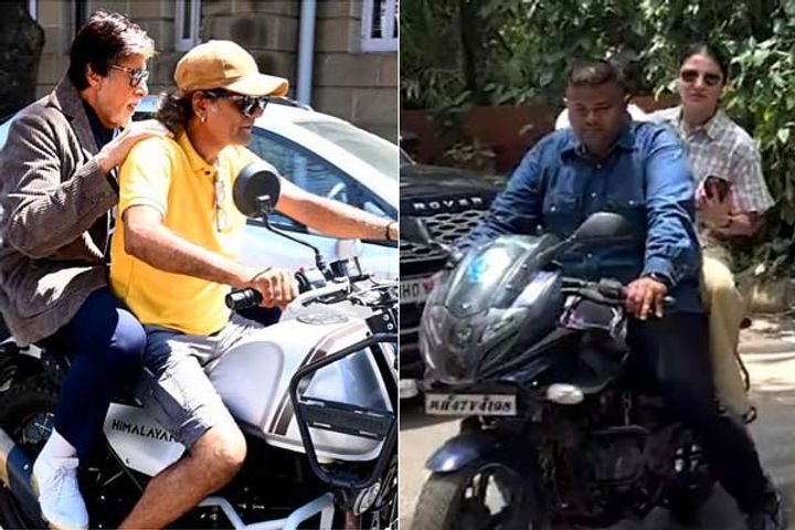 Amitabh and Anushka found it expensive to ride a bike without a helmet