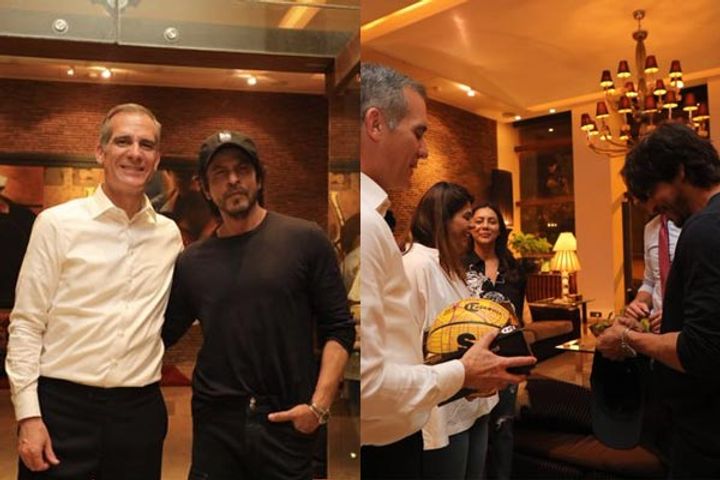 US Ambassador Eric Garcetti meets Shah Rukh Khan