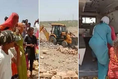 bulldozers run at the homes of hindus who came from pakistan