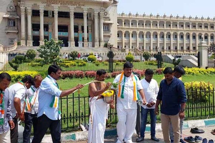 in karnataka the congress purified the assembly with ganges water and cow urine