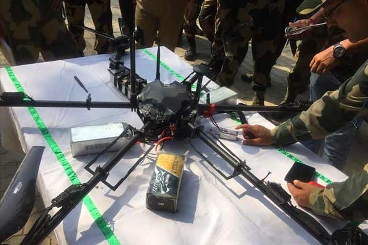 bsf intercepts pakistani drone crossing the border more than 3 kg of drugs recovered