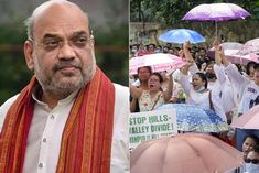 Manipur people protest outside Amit Shah house in Delhi