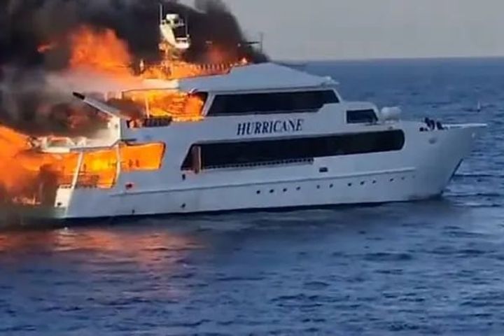 boat carrying 27 on board catches fire in egypt three british tourists missing