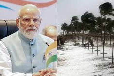 pm modis review meeting on Cyclone Biparjoy