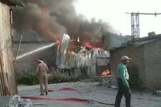 fierce fire broke out in the godown of prem mandir in vrindavan