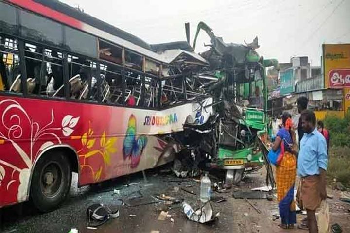 two buses collide in tamil nadu 70 injured