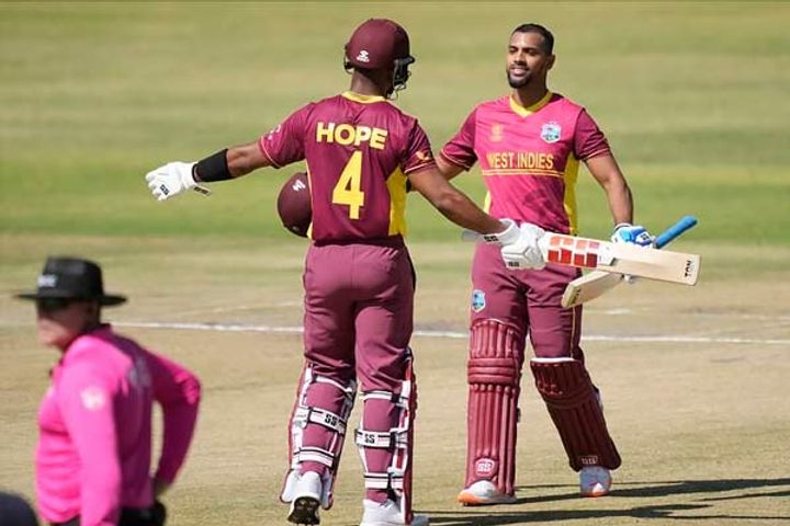 hope and puran hit centuries as west indies beat nepal by 101 runs