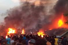 miscreants set fire to leader l sunindros godown in imphal east