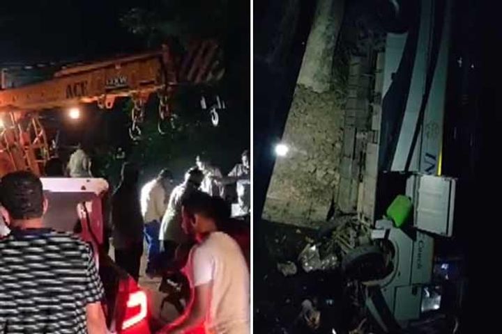 bus fell into canal in prakasam 7 people going to wedding ceremony died
