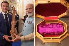 sandalwood star to president macron silk saree to first lady pm modi gave many special gifts in fran