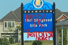 khalistani supporters in canada broke the sign in bhagvad gita park