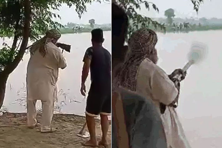 aerial firing took place in fatehabad to break the dam