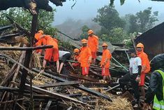 48 houses of a village were flooded by rock landslide in raigarh