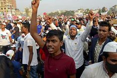 thousands of people came on the road against sheikh hasina