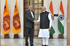 sri lankan president ranil wickremesinghe arrives in india will meet pm modi and president murmu