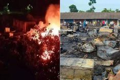 fierce fire broke out in howrah west bengal more than 50 shops burnt to ashes