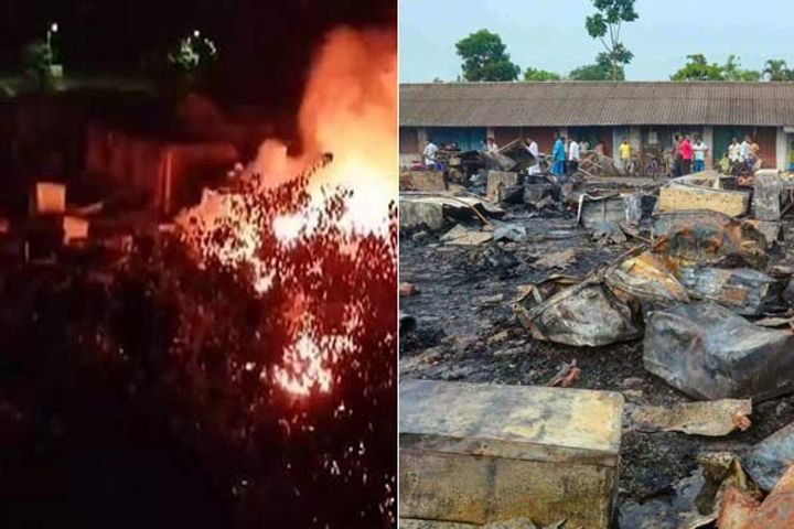 fierce fire broke out in howrah west bengal more than 50 shops burnt to ashes