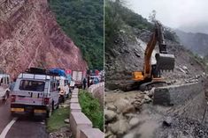 badrinath highway opened in many places sunken road near karnaprayagranikhet highway