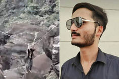 in maharashtra a young man fell into a ditch while taking a selfie