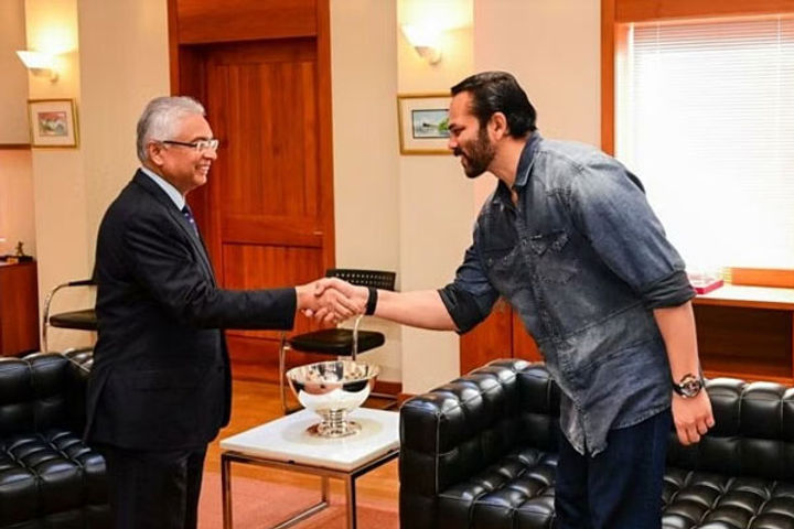 rohit meets mauritius prime minister pravind jugnauth