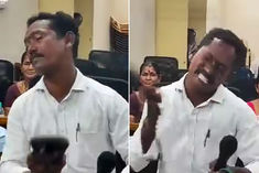 andhra pradesh councilor beats himself up with slippers