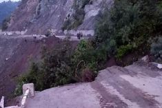 landslide on chandigarhshimla nh5 washes away 40 meter long stretch of highway