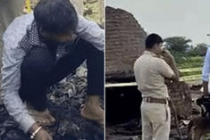 a burnt body of a minor girl found on a brick kiln in bhilwara