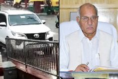 up minister was getting late he rammed his car inside the railway platform