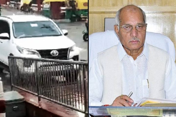 up minister was getting late he rammed his car inside the railway platform